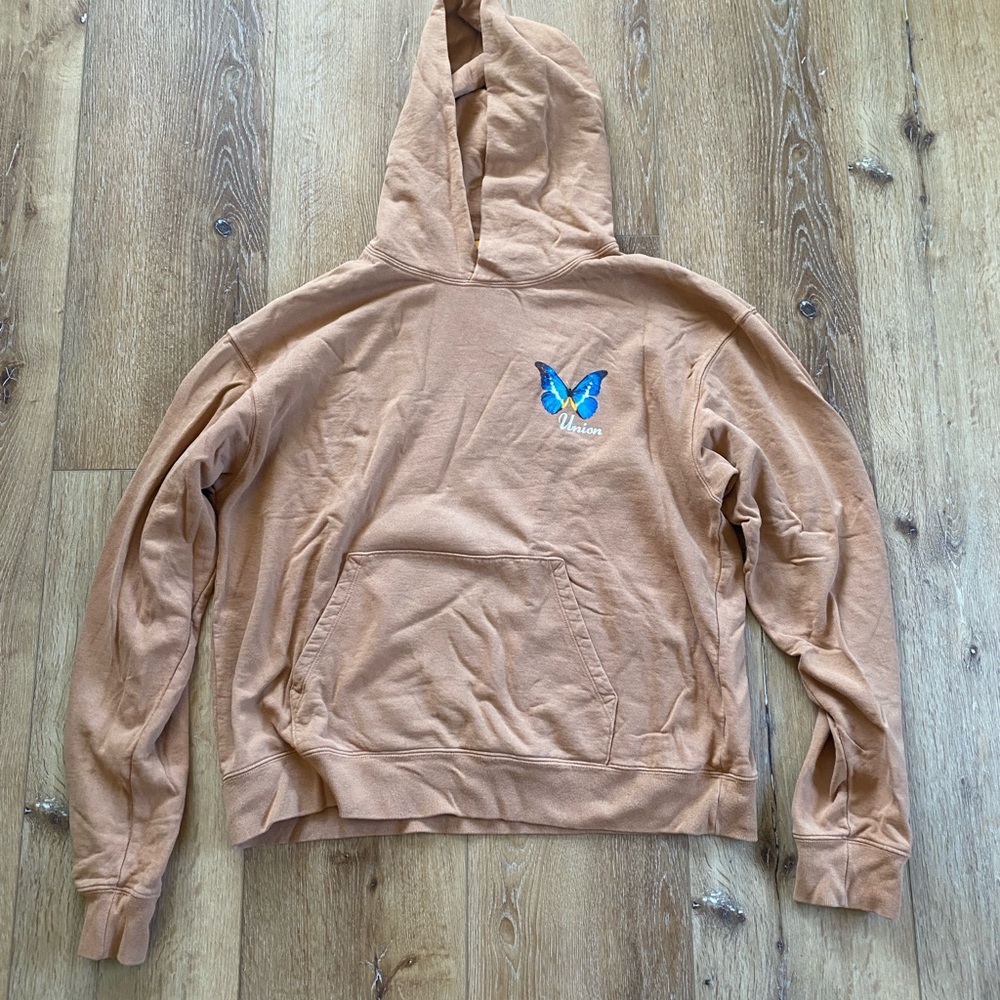 Union LA Hoodie with Blue Butterfly Design